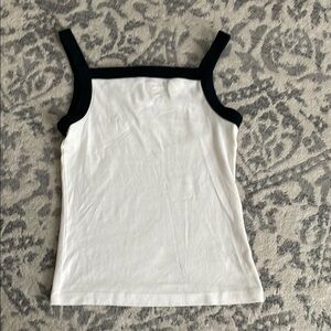 Universal Thread Fitted Sleeveless Tank Top White and Black